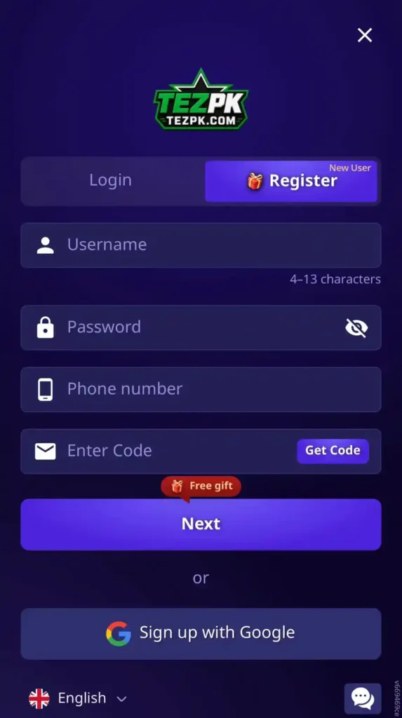 Tez-pk-Game-log-in